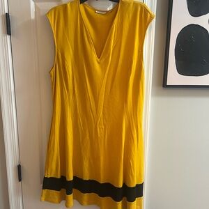 New York & Company Yellow and Black Dress